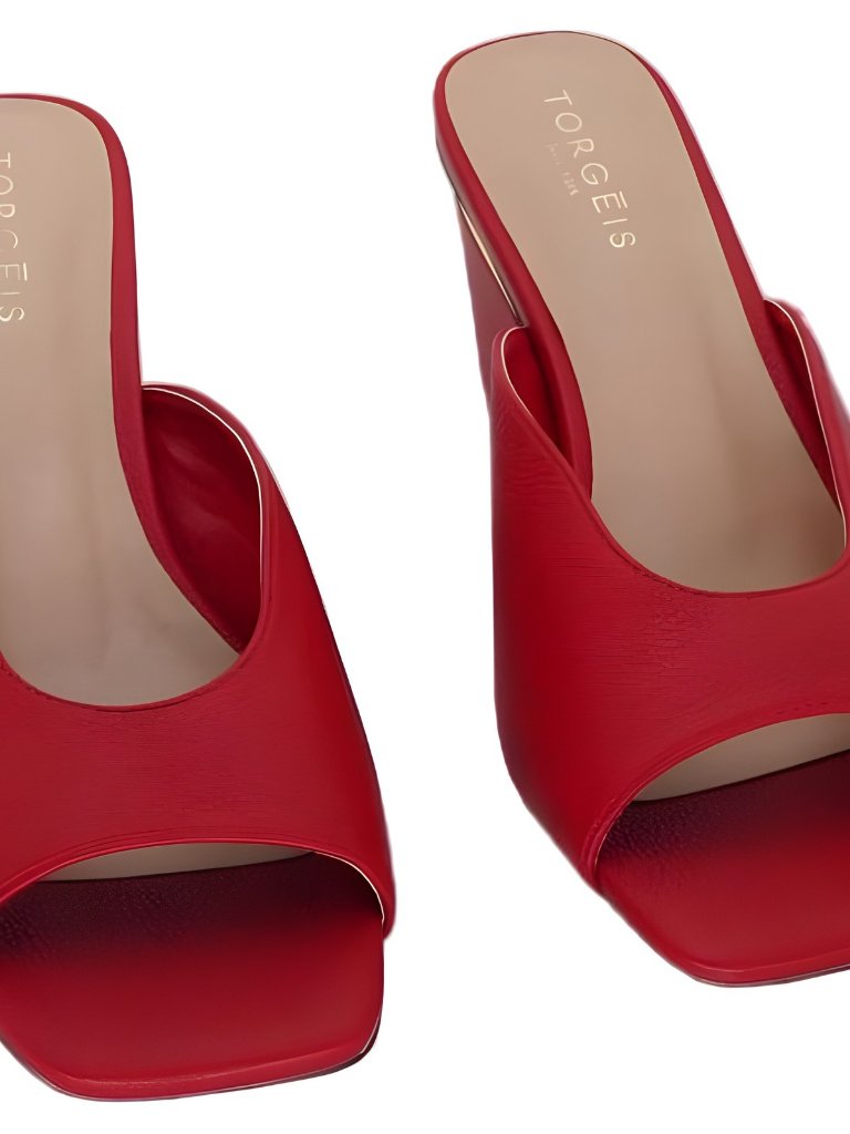Torgeis Carissa Women's Wedge Slide Sandal Red 8.5m